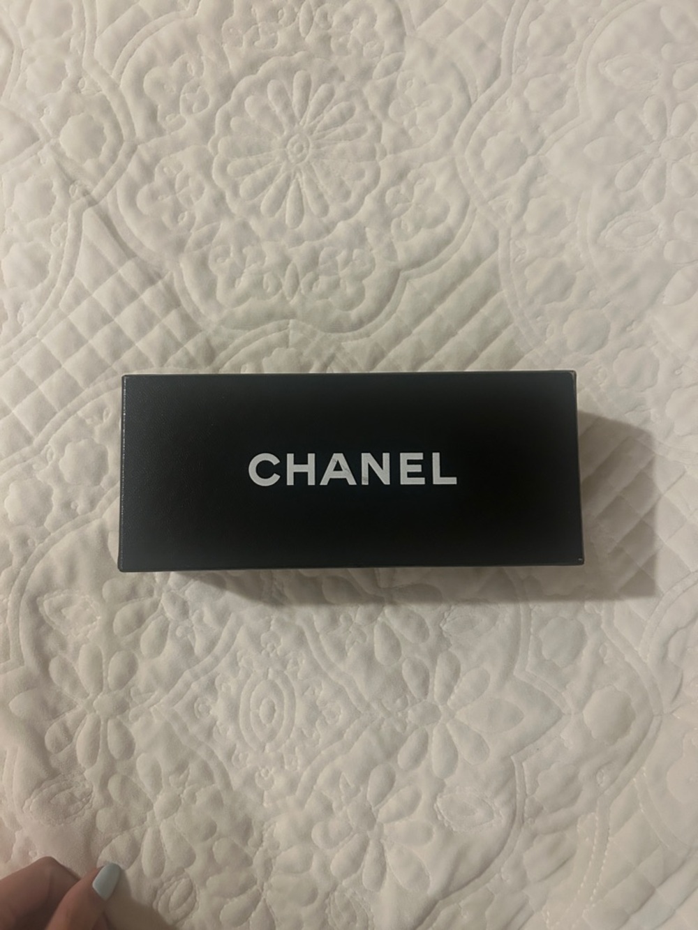 CHANEL Black and White Logo Accessory Box